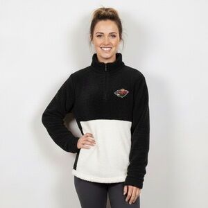 Minnesota Wild fleece pullover S 21” p2p Blsck/White NWOT